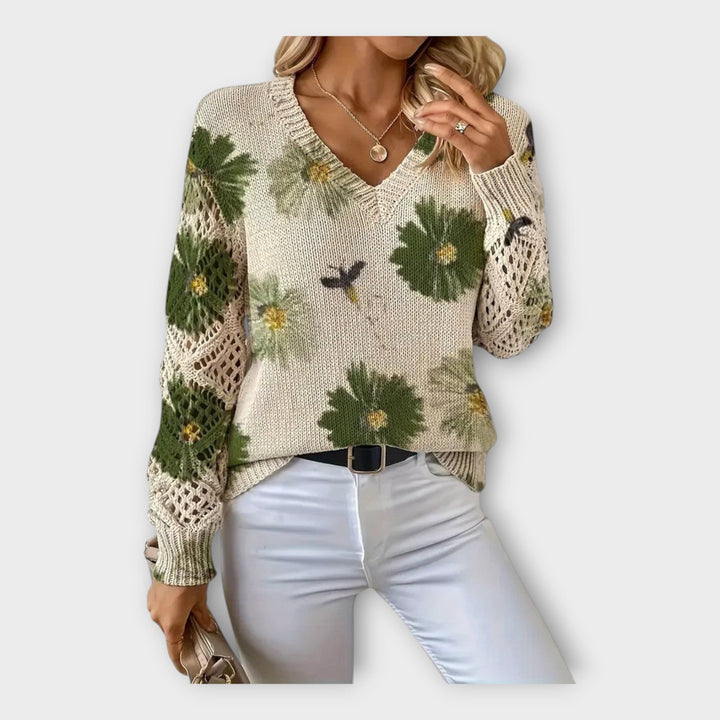 Camisola Tricot com Detalhes em Renda
