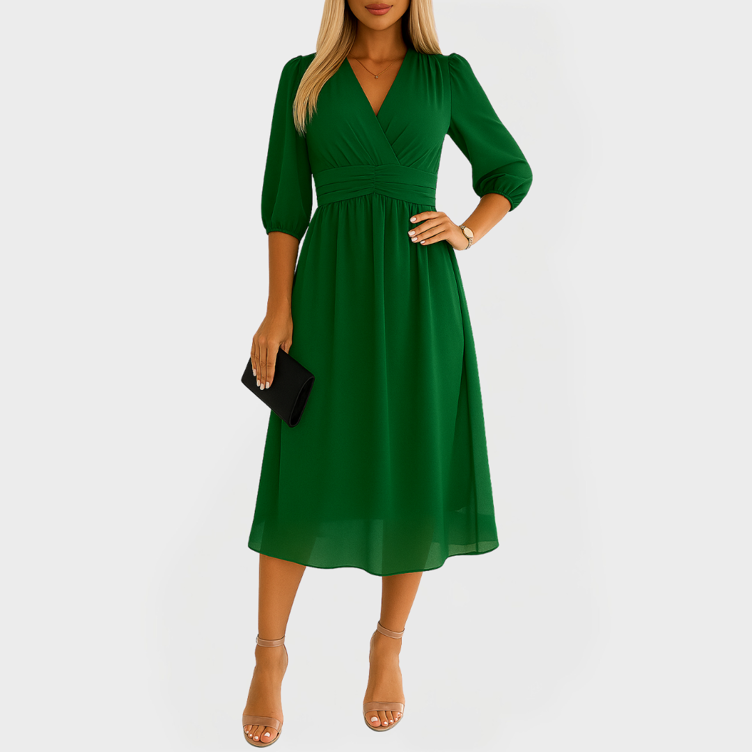 Vestido Arejado de Chiffon de Seda para Aparências Elegantes