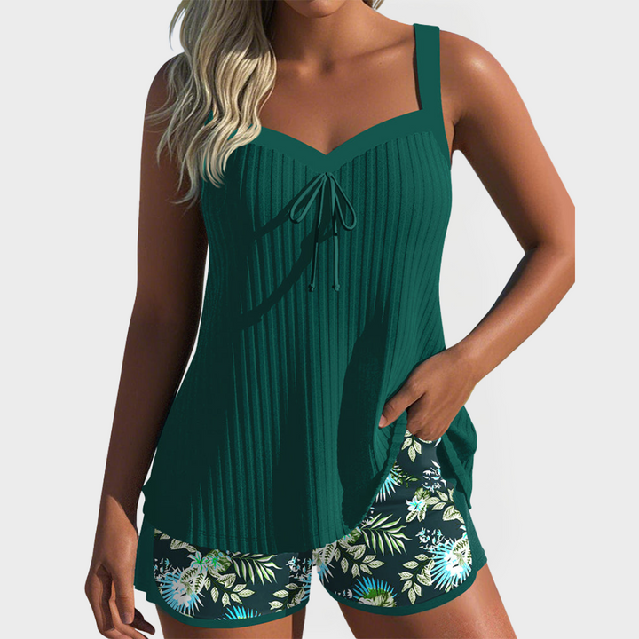 Conjunto de Tankini com Padrões Florais
