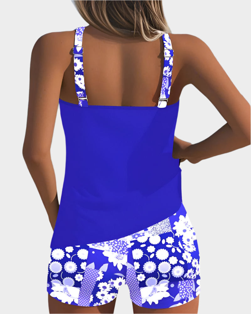 Conjunto de Biquíni em Dois Peças com Padrão Floral