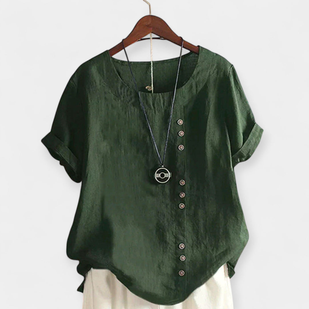 Blusa de Manga Curta com Botões