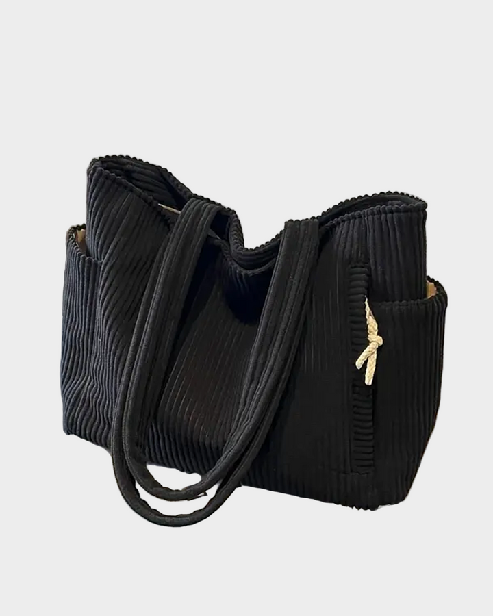 Saco de Ombro Tricotado com Detalhe de Corda e Elegância Moderna