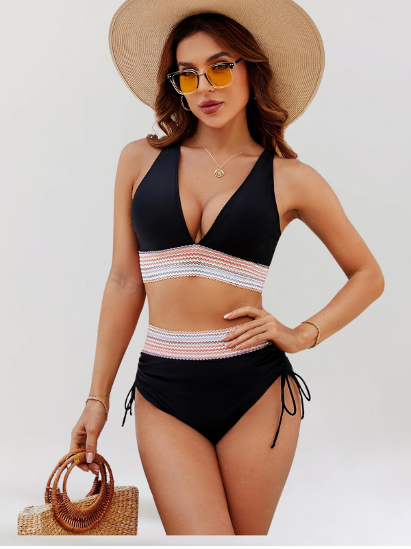 Conjunto de Biquíni com Sistema de Apoio à Barriga e Cintura Alta