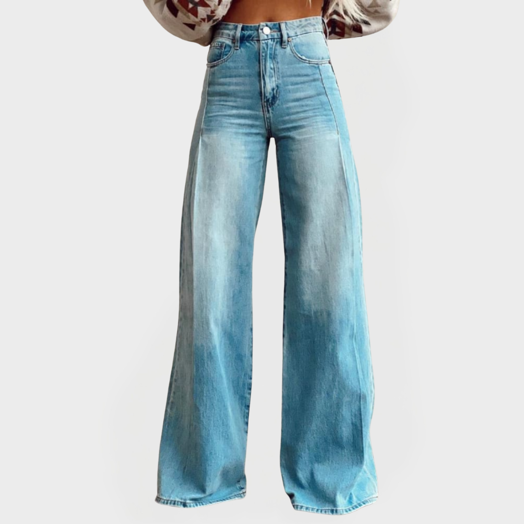 Calças de Jeans Estilosas com Pernas Largas
