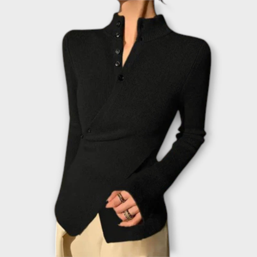 Michiko – Blusa de Malha Slim Fit Elegante
