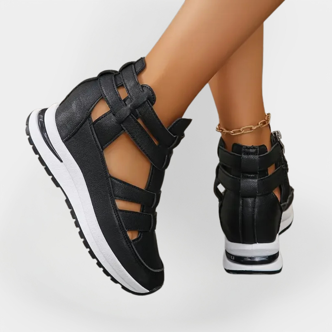 Sandal de Salto Elegante e Leve com Fecho Lateral