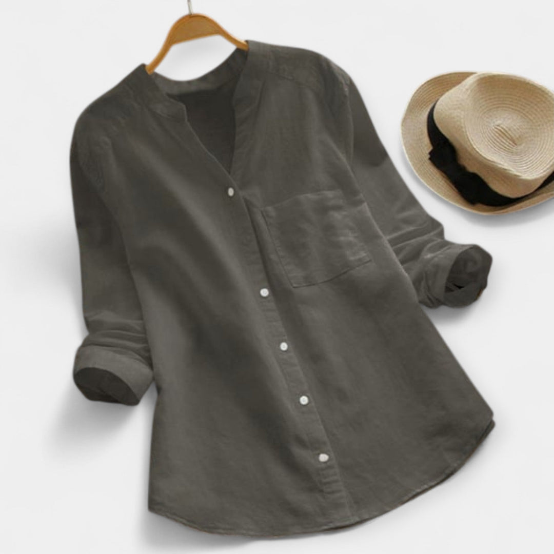 Camisa Confortável de Linho e Algodão
