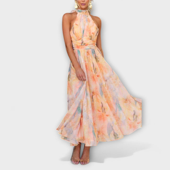 Vestido Maxi com Aquarela