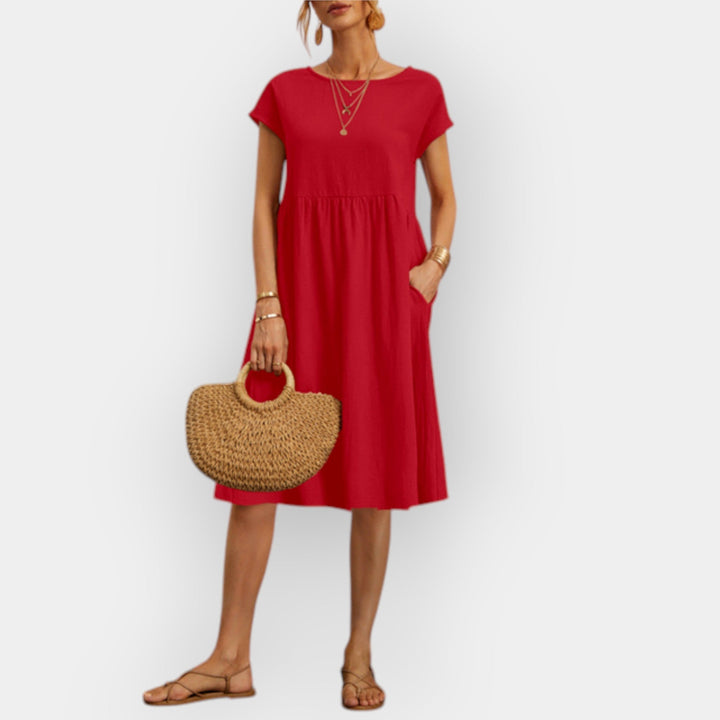 Vestido Midi com Linhas Elegantes