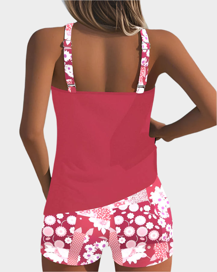 Conjunto de Biquíni em Dois Peças com Padrão Floral