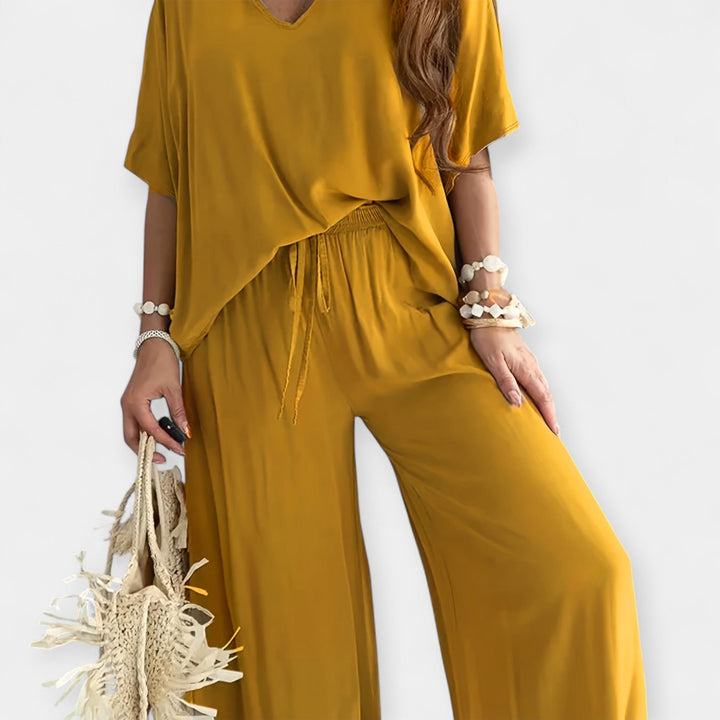 Conjunto Arejado com Calças Largas e Blusa Solta