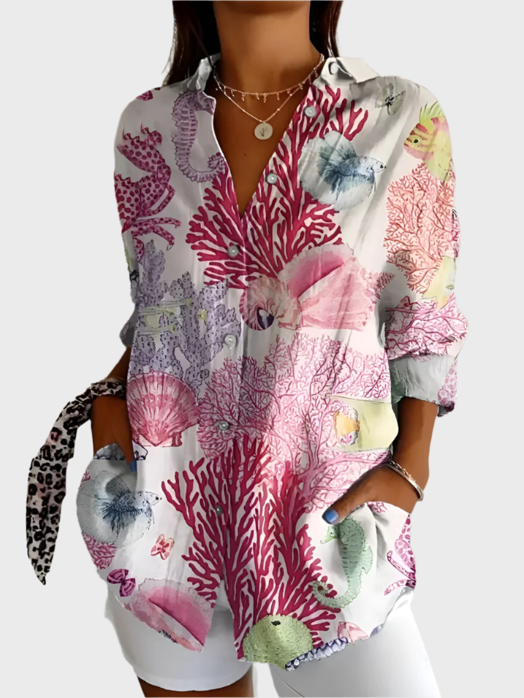 Blusa de Algodão com Padrão Floral
