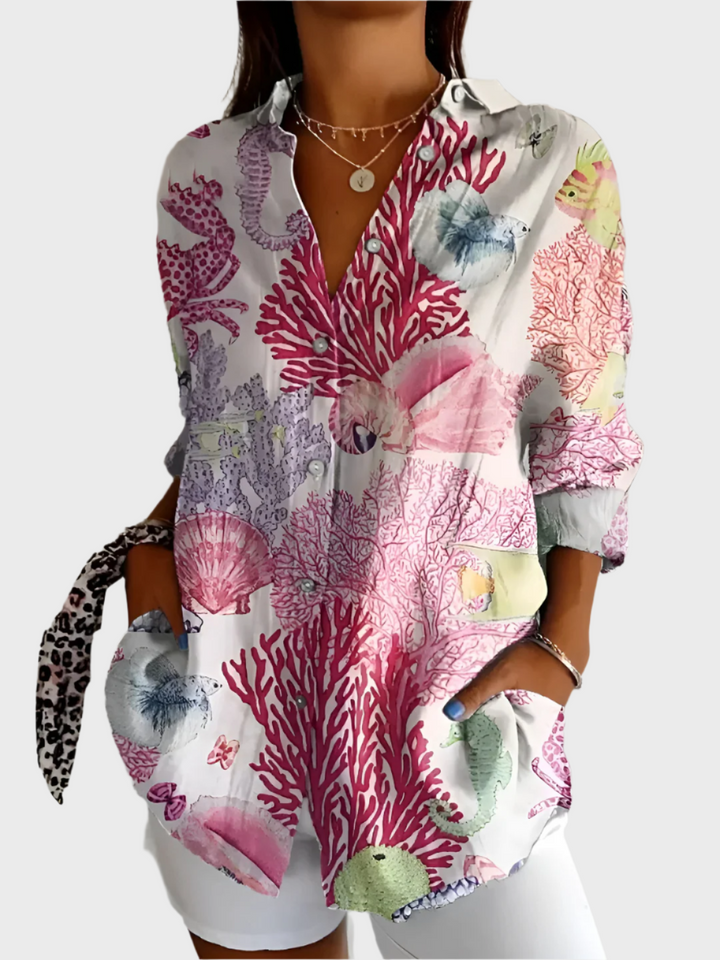 Blusa de Algodão com Padrão Floral