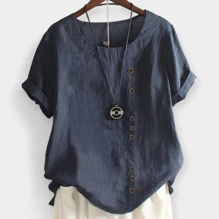 Blusa de Manga Curta com Botões