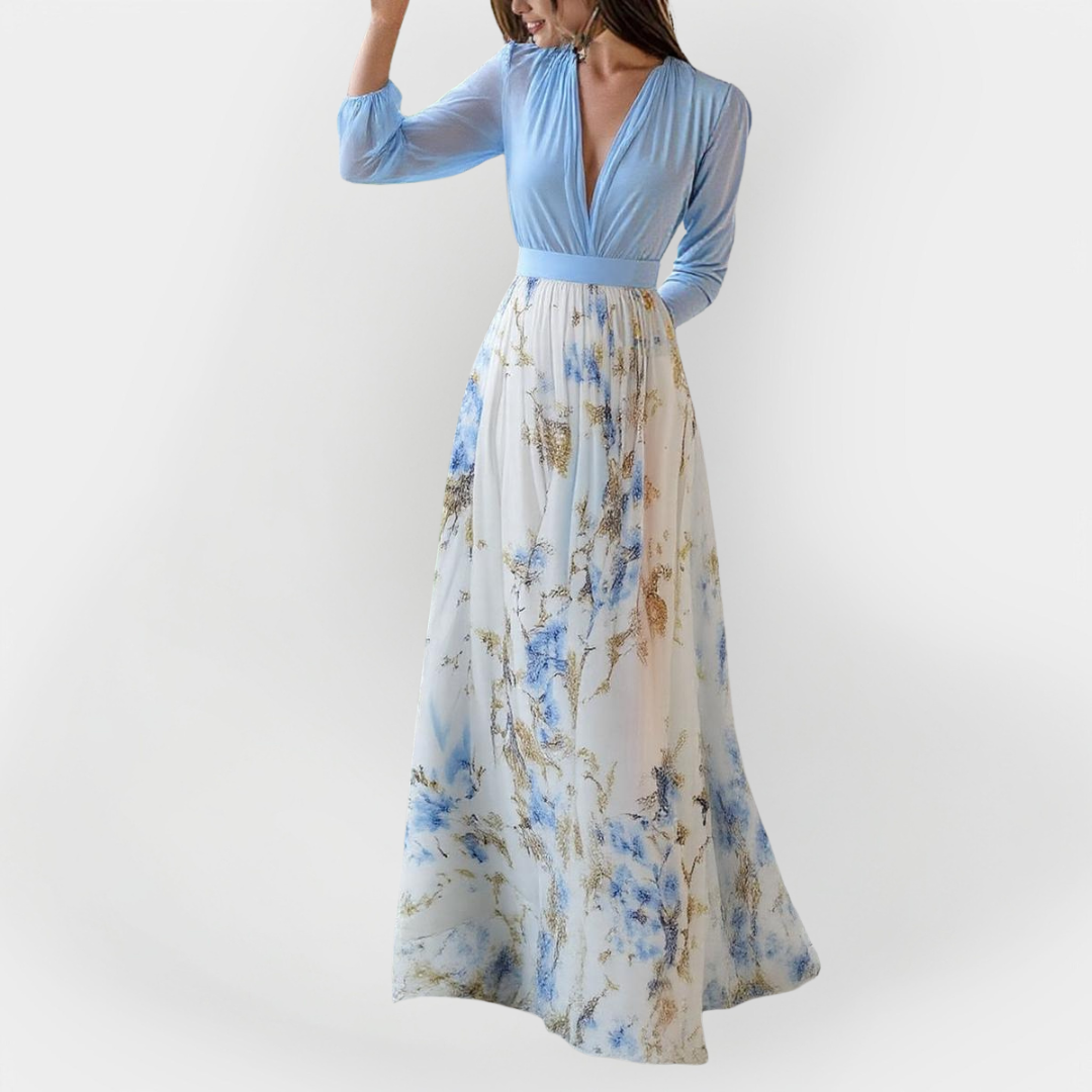 Vestido Maxi com Estampa Floral