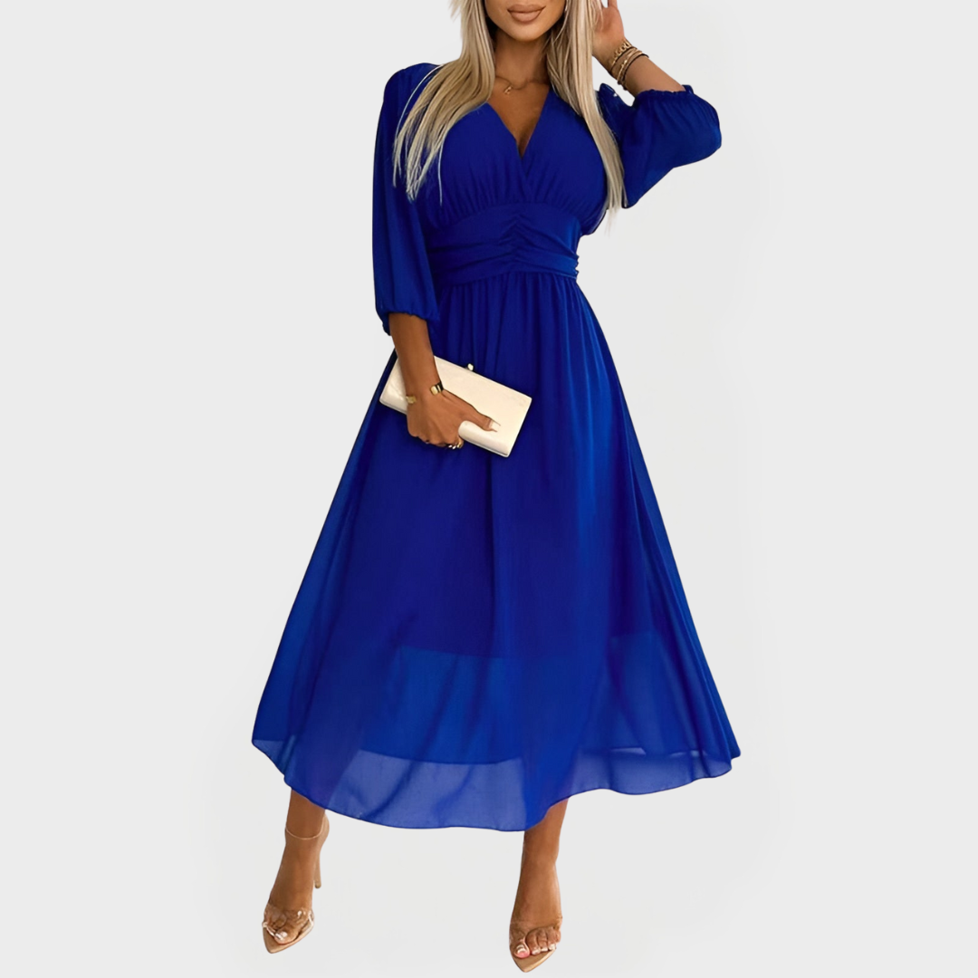 Vestido Arejado de Chiffon de Seda para Aparências Elegantes