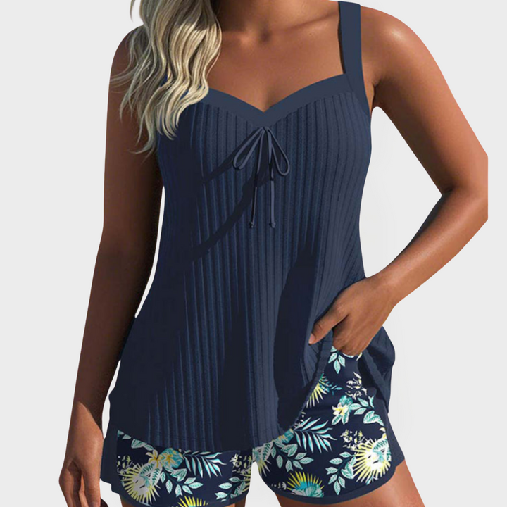Conjunto de Tankini com Padrões Florais