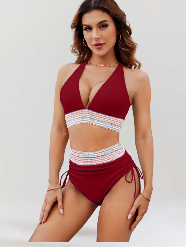 Conjunto de Biquíni com Sistema de Apoio à Barriga e Cintura Alta