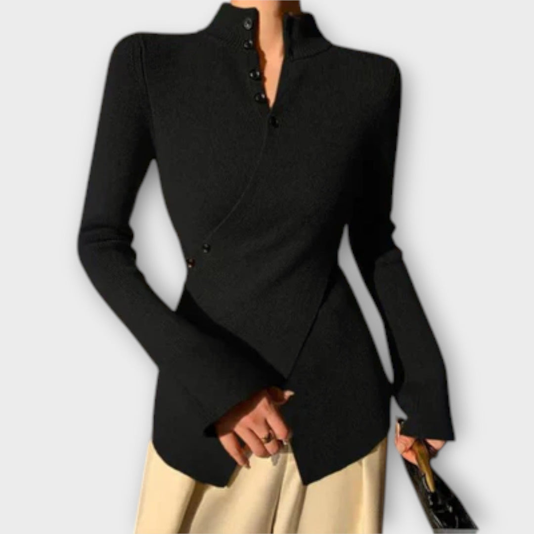 Michiko – Blusa de Malha Slim Fit Elegante