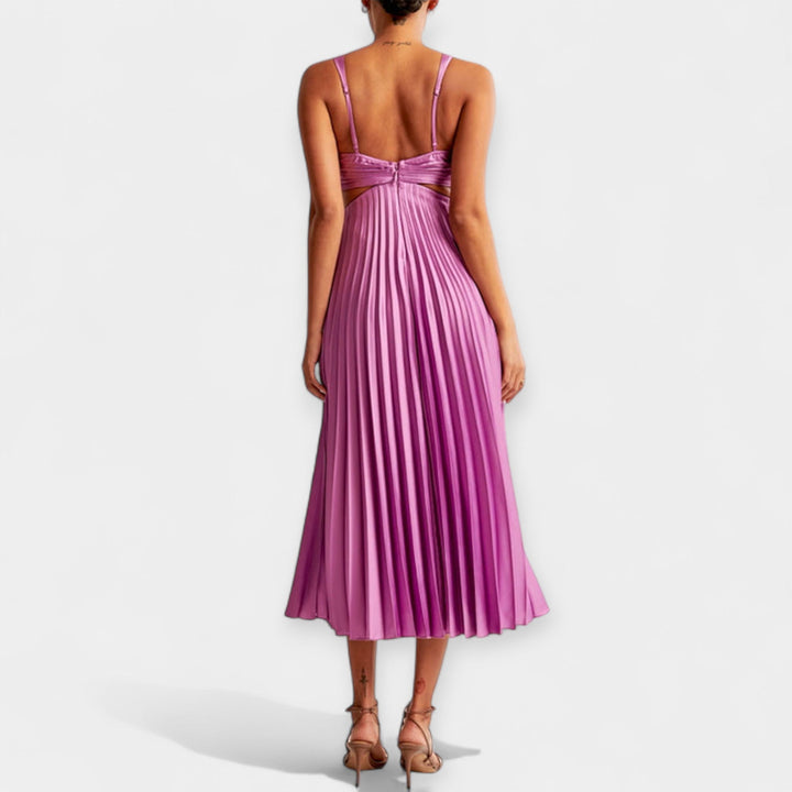Vestido Maxi com Design Plissado