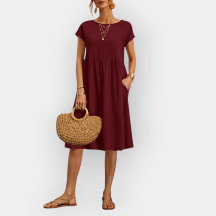 Vestido Midi com Linhas Elegantes
