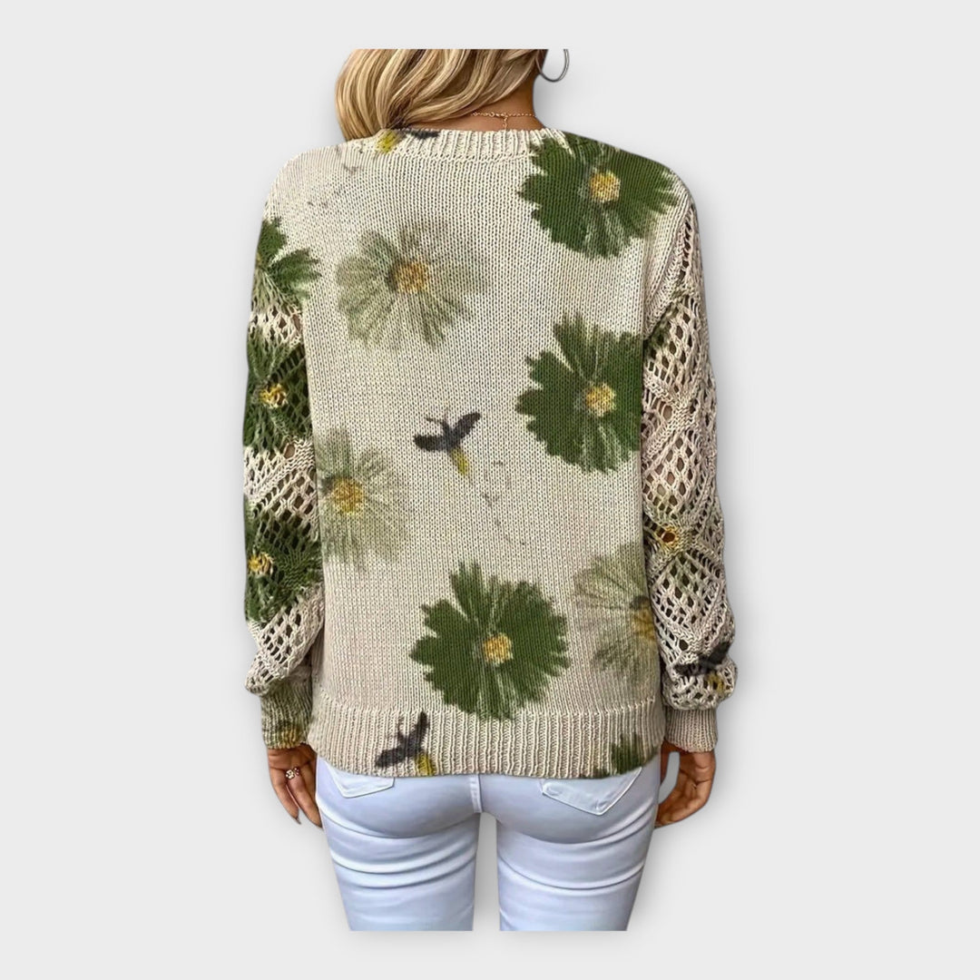 Camisola Tricot com Detalhes em Renda