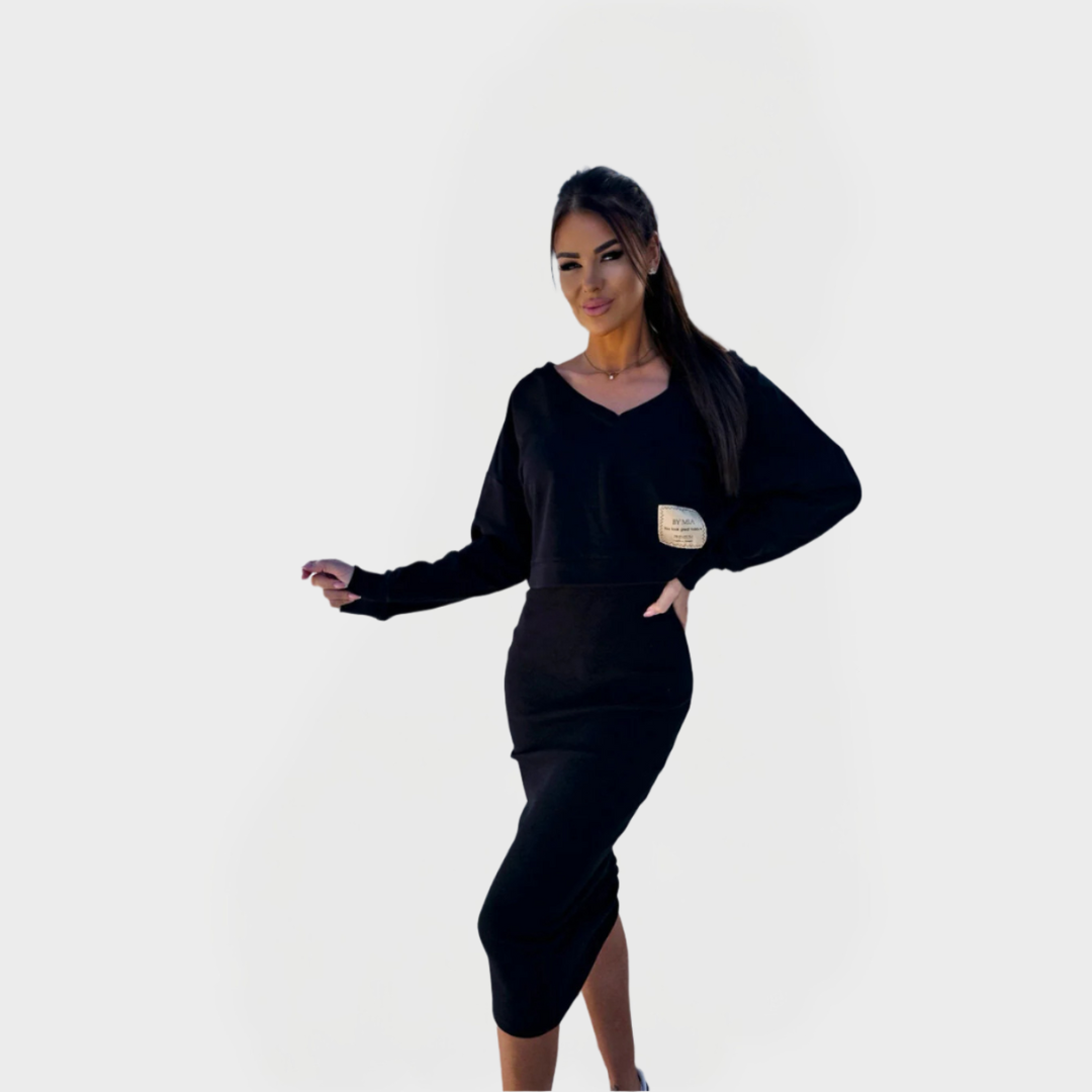 Conjunto de Verão com Sweatshirt e Vestido para Conforto e Estilo