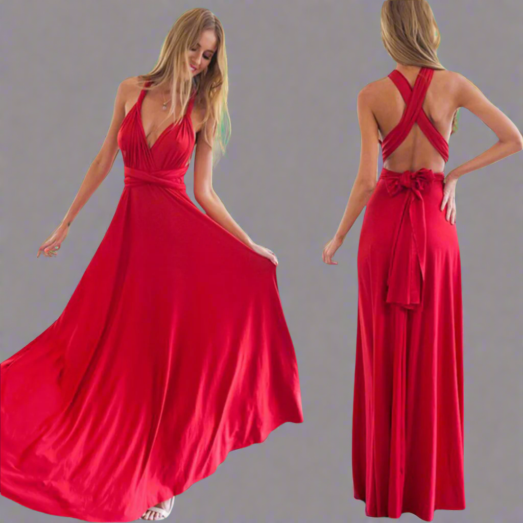 Vestido transformável em tecido requintado