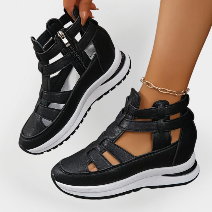 Sandal de Salto Elegante e Leve com Fecho Lateral