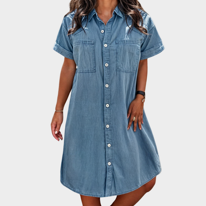 Vestido de jeans suave de verão