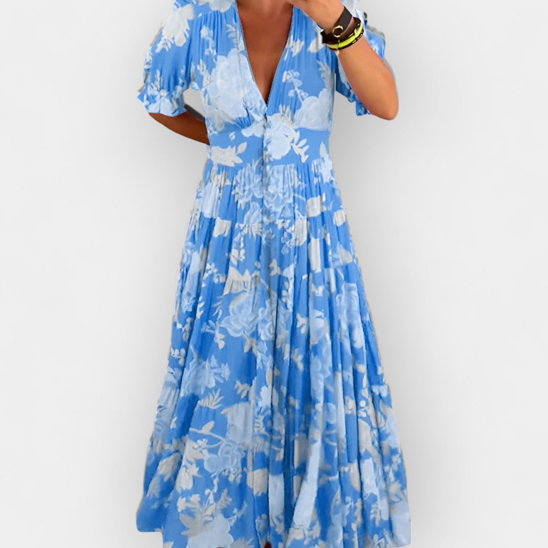 Vestido Floral Leve com Bolsos
