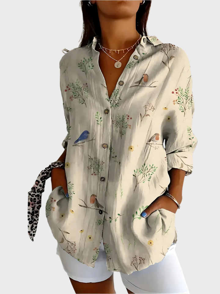 Blusa de Algodão com Padrão Floral