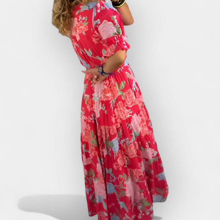 Vestido Floral Leve com Bolsos