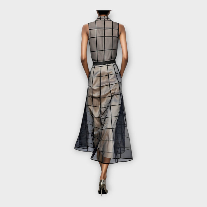 Vestido elegante com detalhes modernos e design requintado