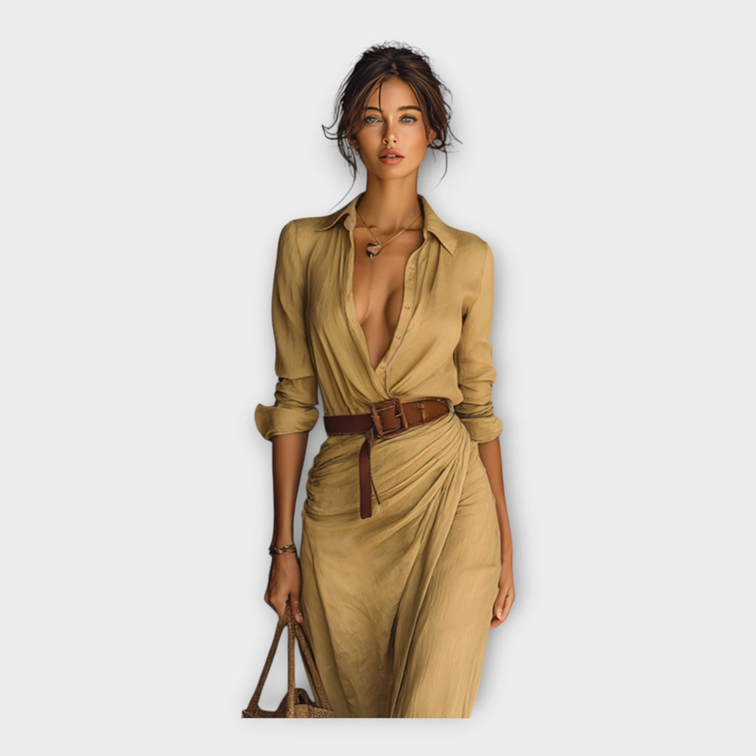 Vestido arejado com elegância intemporal