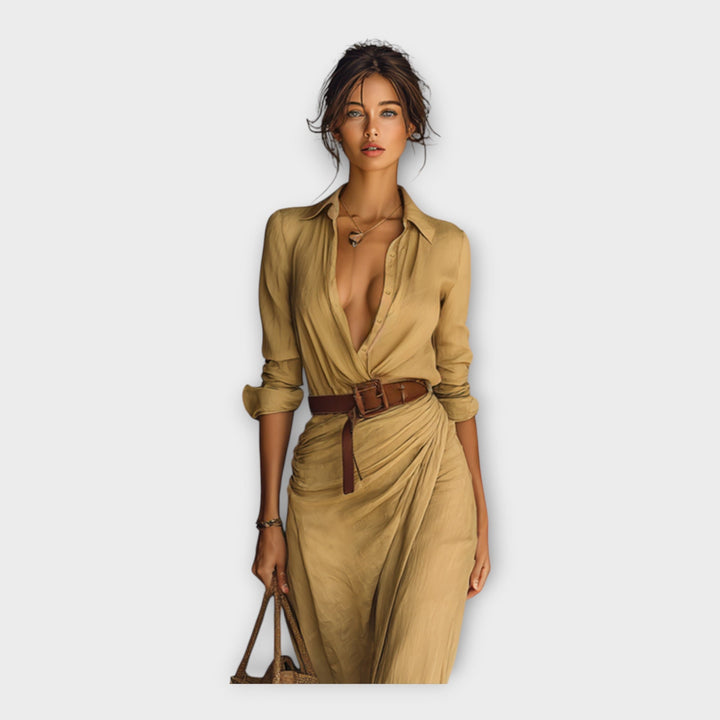 Vestido arejado com elegância intemporal