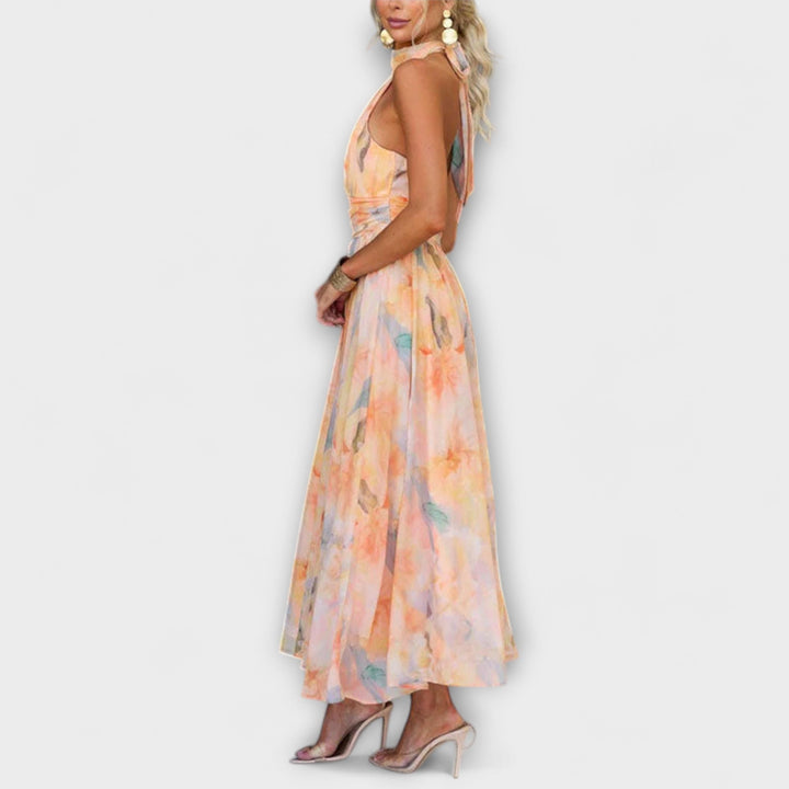 Vestido Maxi com Aquarela