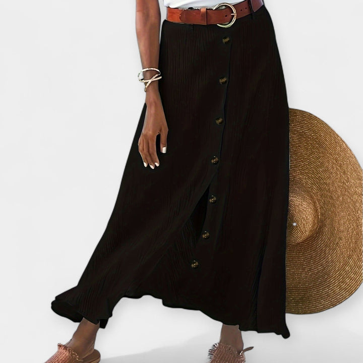 Saia Midi Semi-Transparente com Abertura
