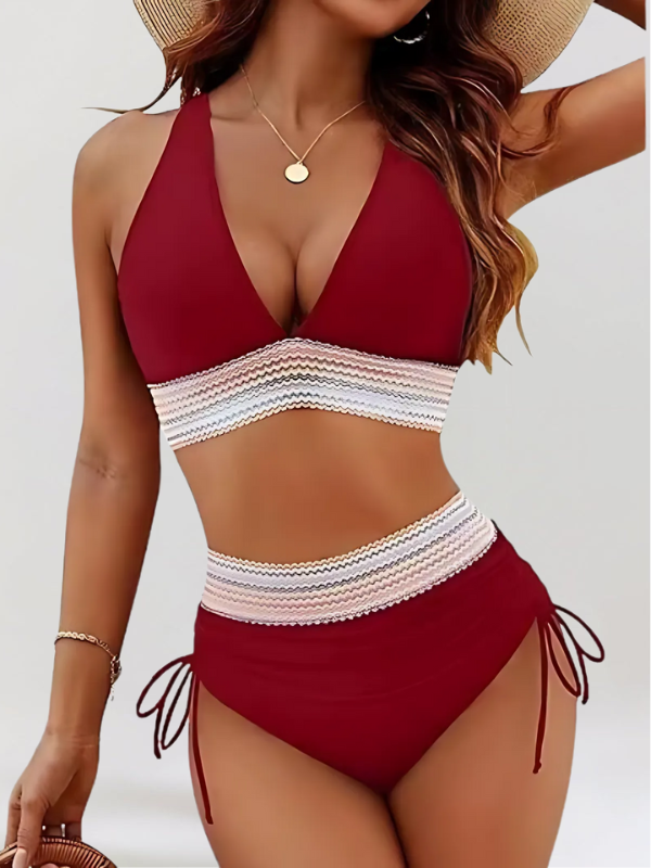 Conjunto de Biquíni com Sistema de Apoio à Barriga e Cintura Alta