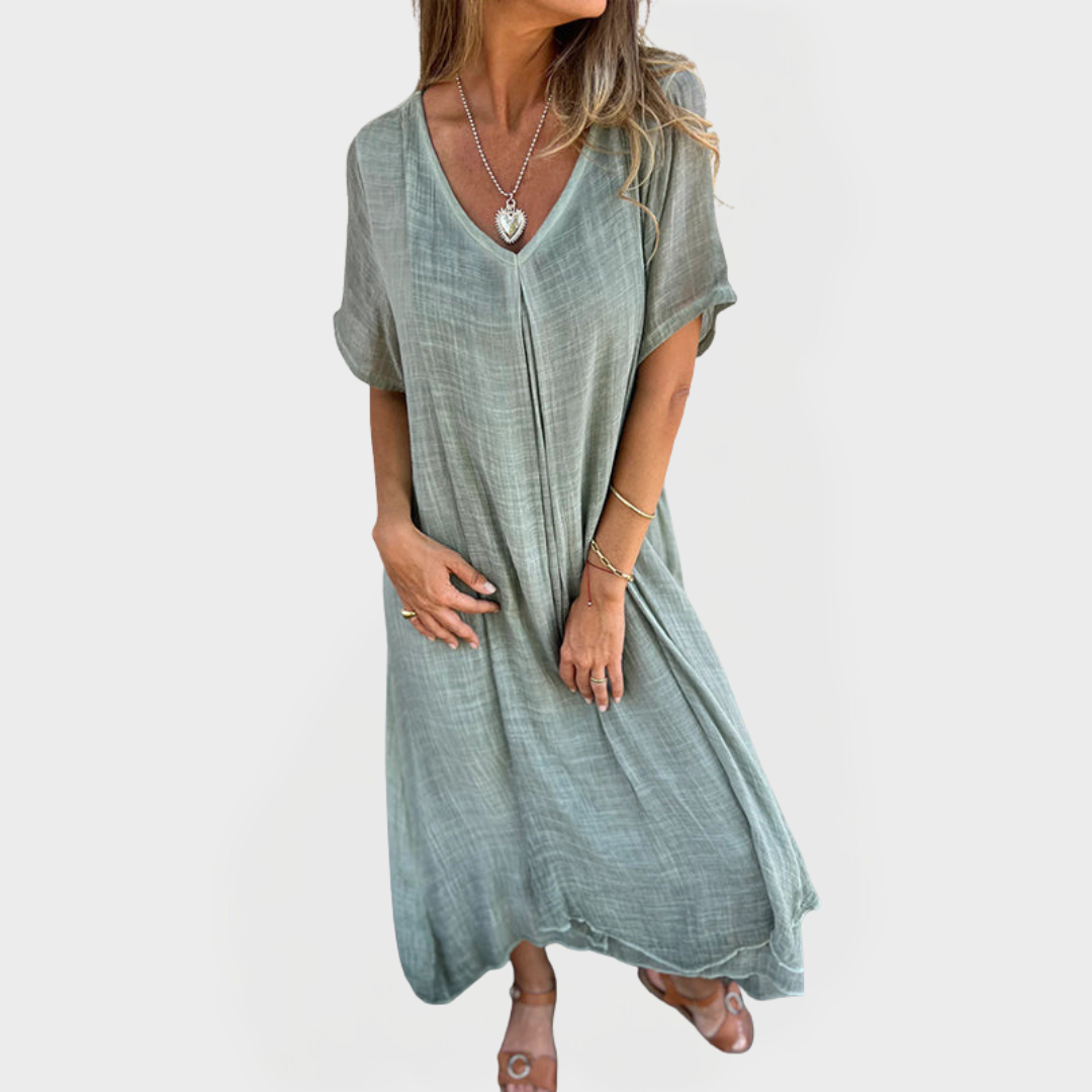 Vestido com Decote em V