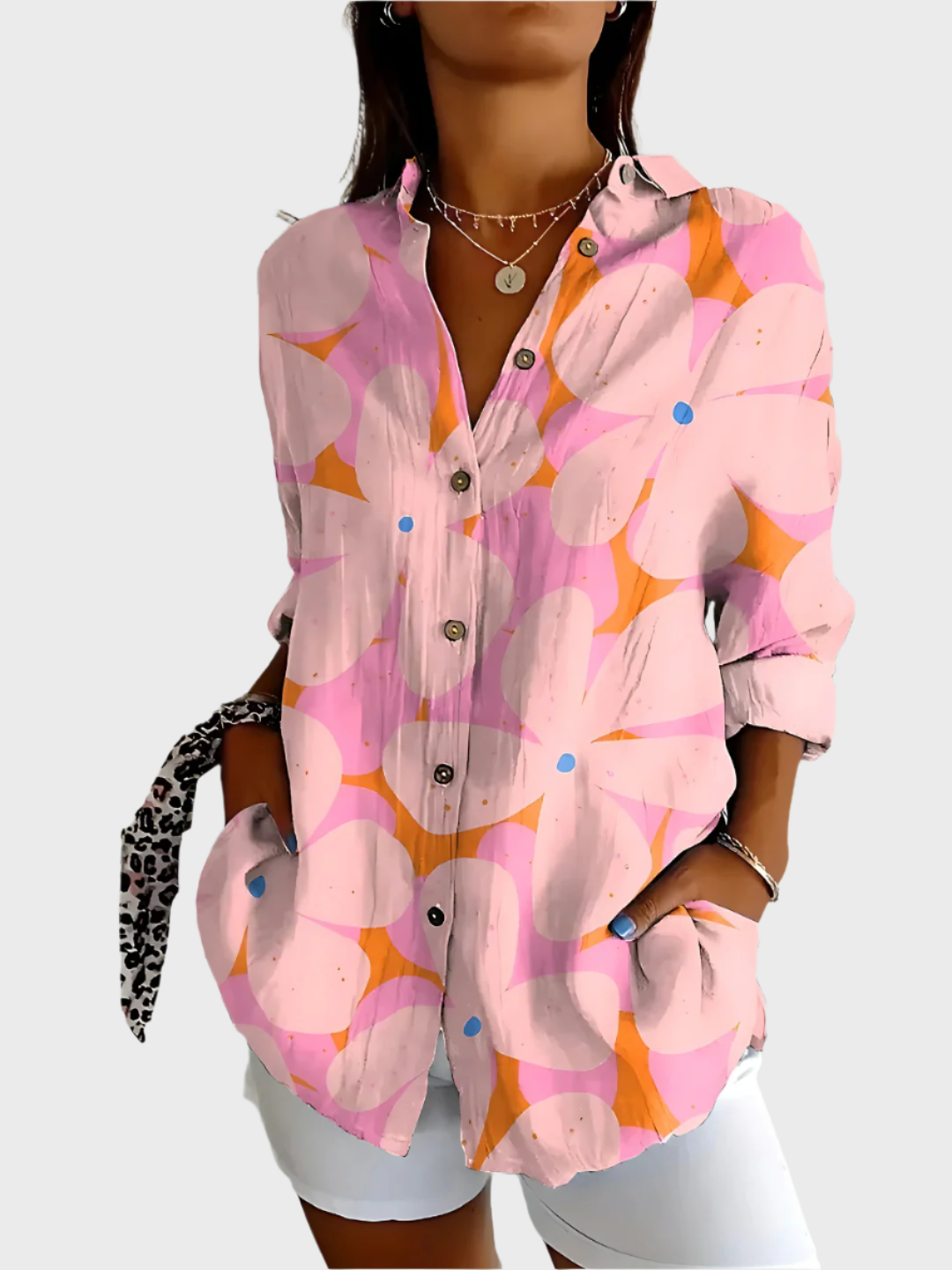 Blusa de Algodão com Padrão Floral