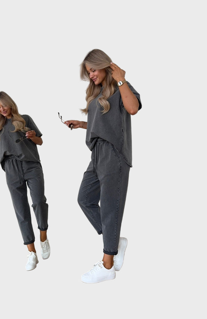 Conjunto Bicolor de Algodão com 2 Peças