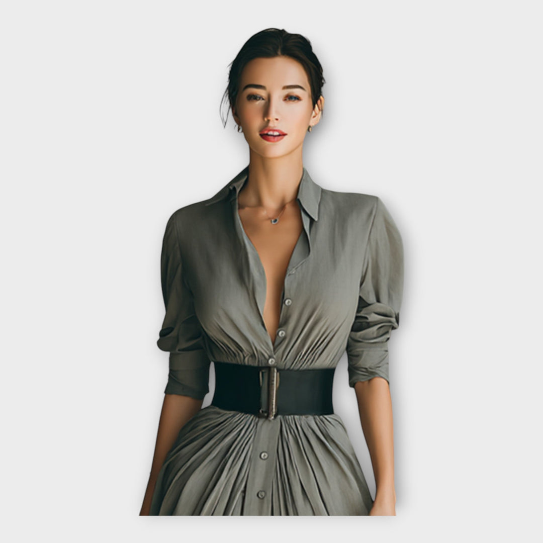 Vestido camiseiro com elegância atemporal