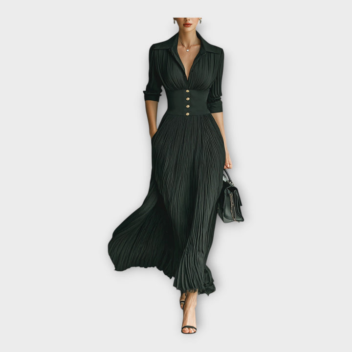 Vestido longo com elegância refinada