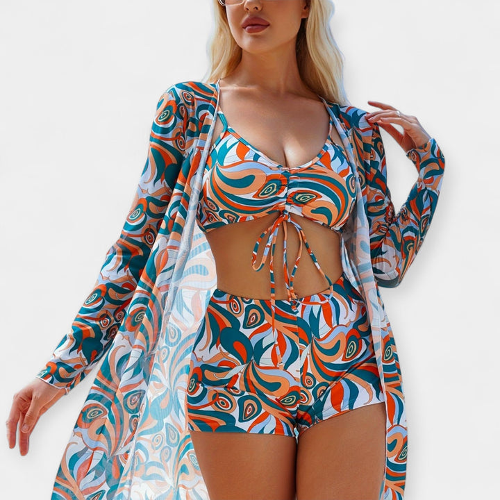 Biquíni de Cintura Alta e Roupa de Praia