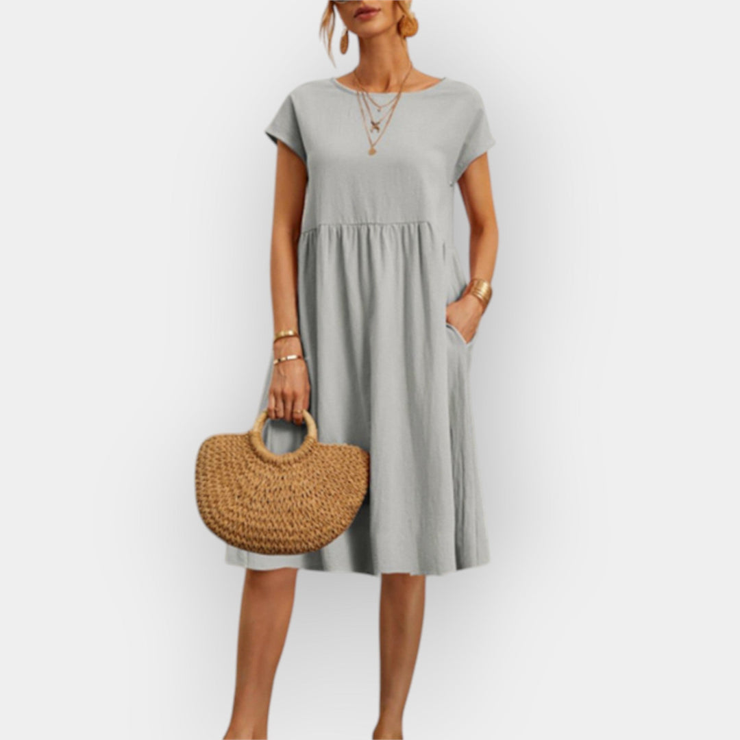Vestido Midi com Linhas Elegantes