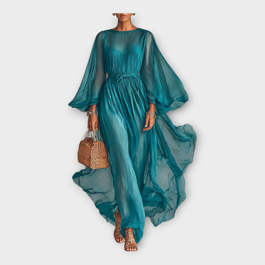 Vestido arejado com estética elegante e atemporal