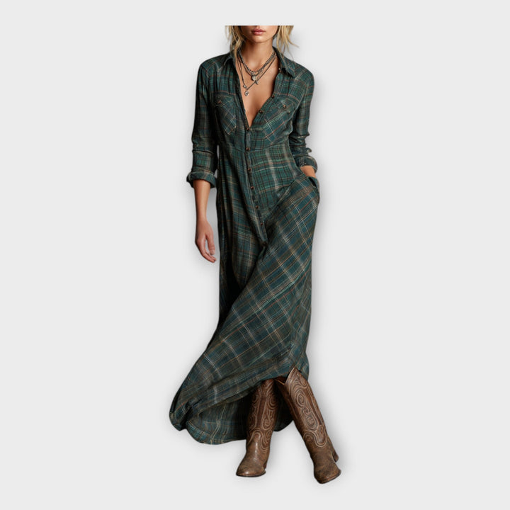 Vestido tipo camisa com elegância atemporal