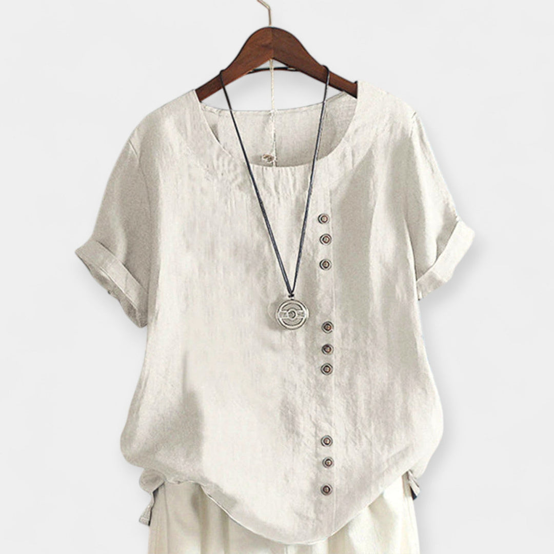 Blusa de Manga Curta com Botões