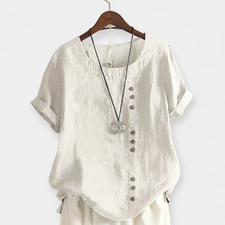 Blusa de Manga Curta com Botões